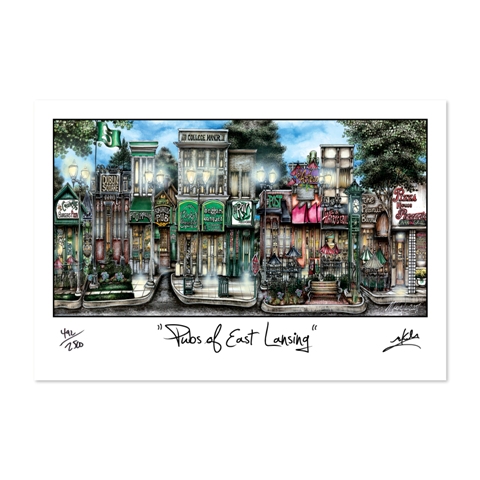 Pubs of East Lansing 12 X 18 Print | Poopsie's Gifts & Toys