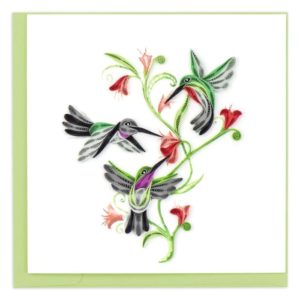 Quilling Card Hummingbird Trio