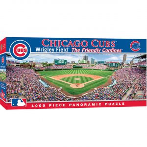 front of box of Chicago Cubs Wrigley Field 1000 piece panoramic puzzle