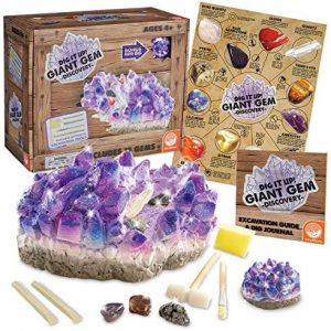 box of giant gem discovery kit with contents