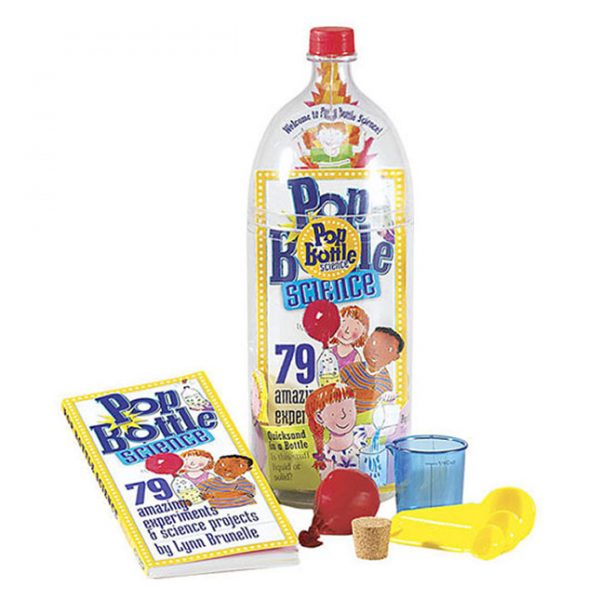 bottle and contents of pop bottle science kit