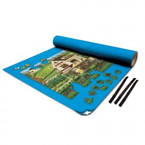 roll-up puzzle mat being used