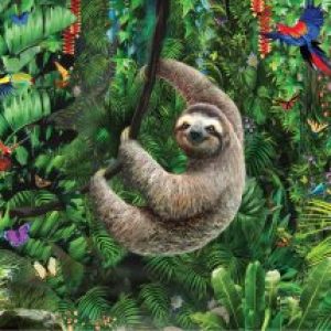 finished sloth puzzle in the forest