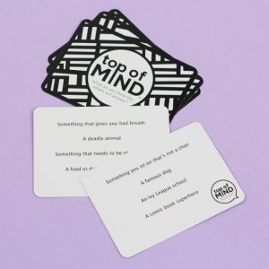 top of mind party game cards