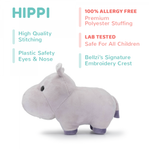 purple hippo plush with facts