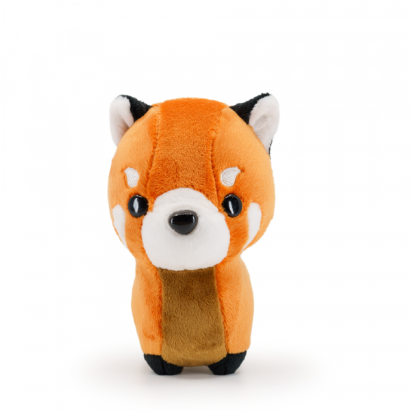 front view of red panda plush orange