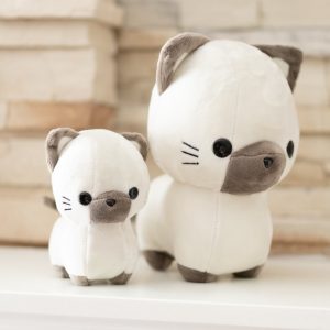 both sizes of sami the siamese cat plush