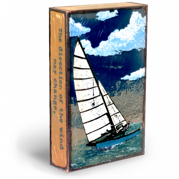 left side view of tack spiritile blue sky with sailboat