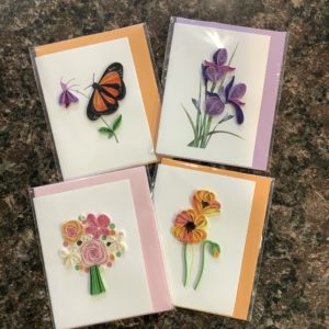 Quilling mini card set iris