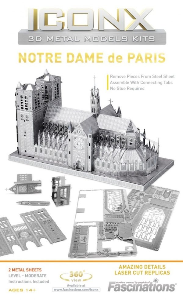 Metal Earth IconX Notre Dame back cover