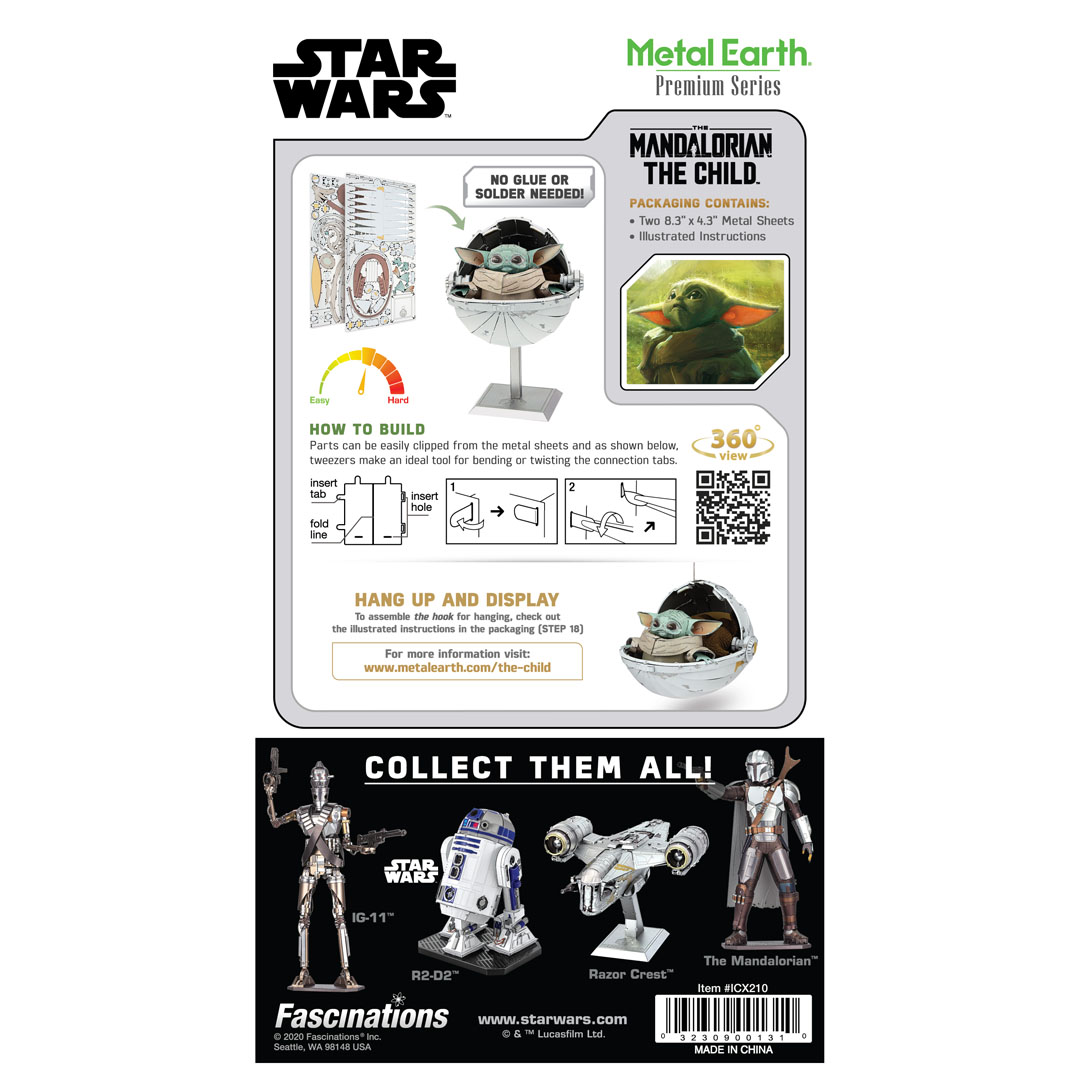 Metal Earth IconX Star Wars Mandalorian The Child Model Kit