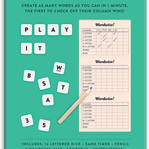 Wordwise! Dice game back cover