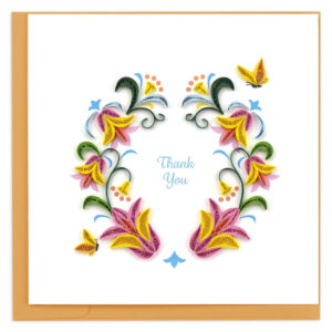 Quilling card Thank You Flower Wreath