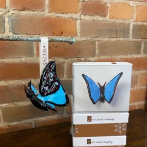 Ornament glass butterfly blue