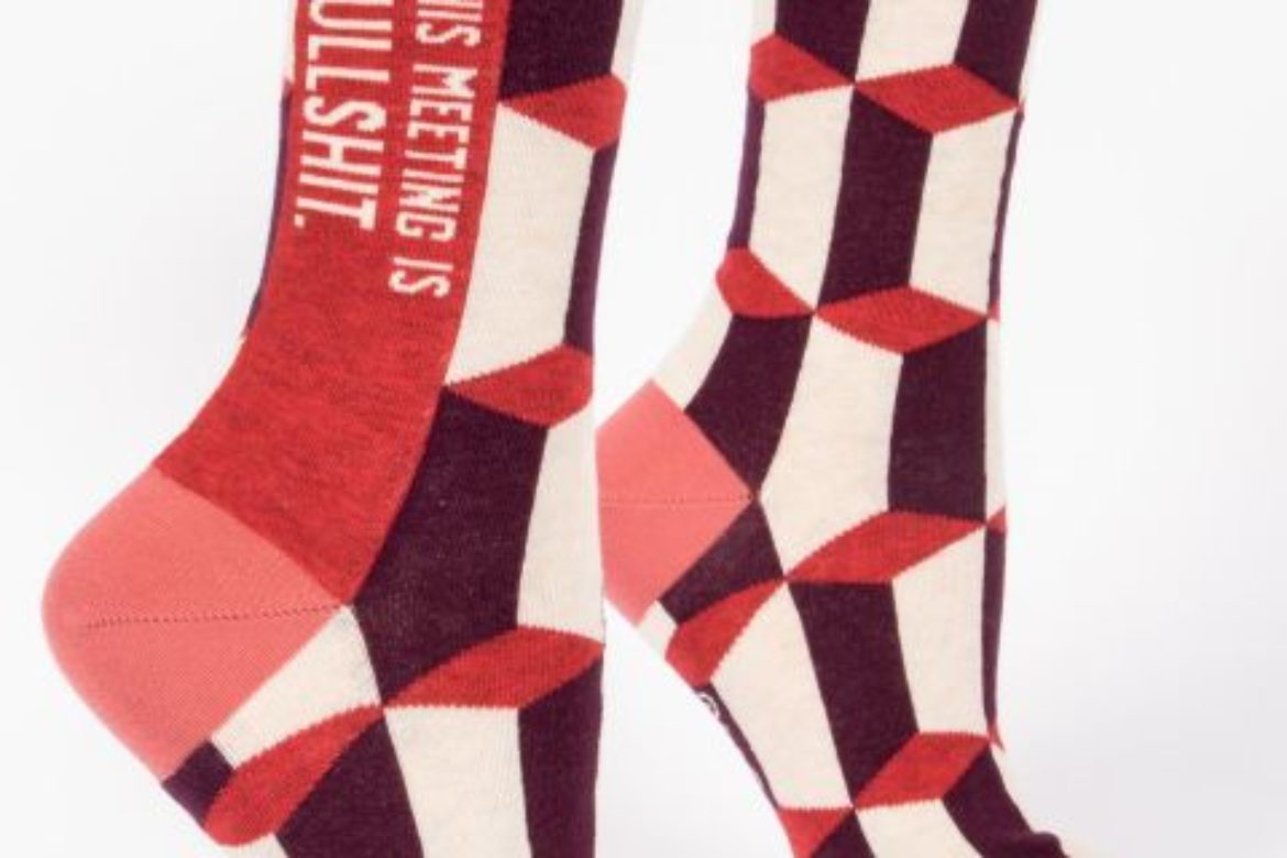 Meeting is Bullshit socks