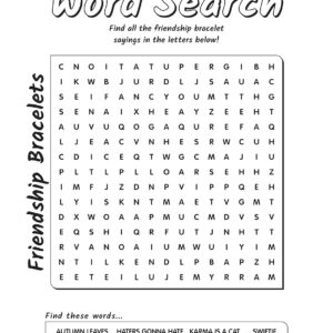 Taylor Swift activity book word search