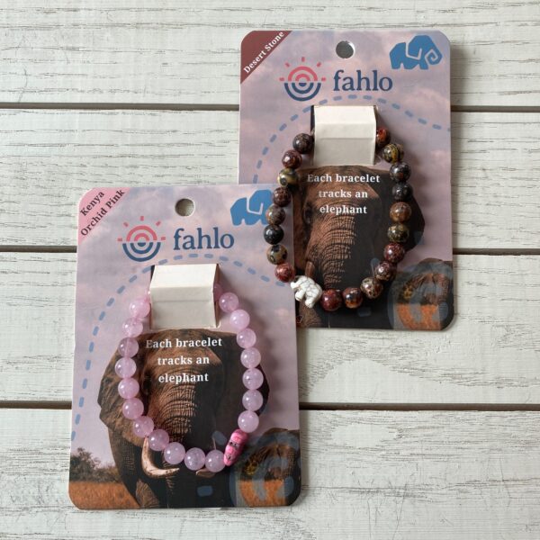 TWO FAHLO ELEPHANT BEADED BRACELETS