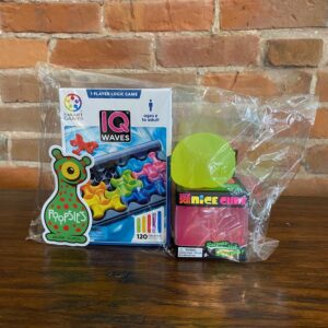 fidget bundle with sugar ball, spot sticker, iq waves and nice cube in cellophane