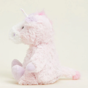 SIDE OF VIEW OF A PINK UNICORN WARMIE