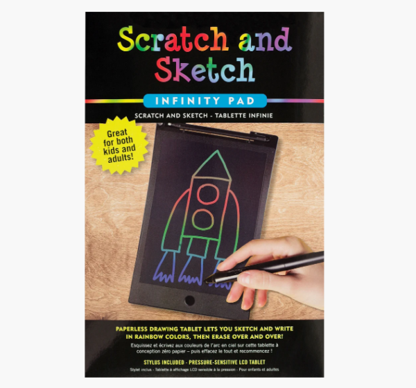 front of package of scratch and sketch infinity pad