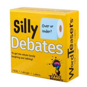 front of silly debates yellow box