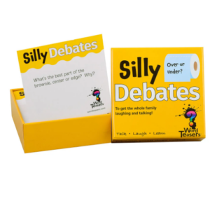 YELLOW BOX OF SILLY DEBATES CARDS