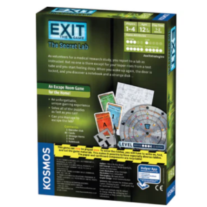 back of the box exit game the secret lab