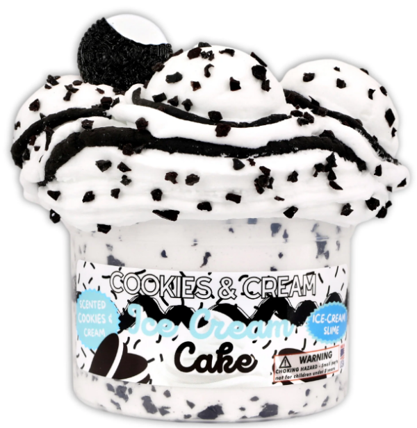 white and black slime called cookies and cream