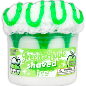 GREEN APPLE SHAVED ICE SLIME GREEN AND WHITE