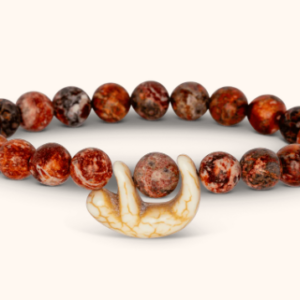 fahlo sloth beaded bracelet dark clay colored