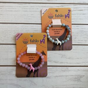 two fahlo giraffe beaded bracelets