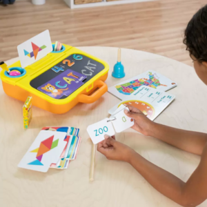 pretendables school desk with cards