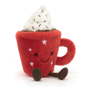 hot chocolate plush red mug from Jellycat