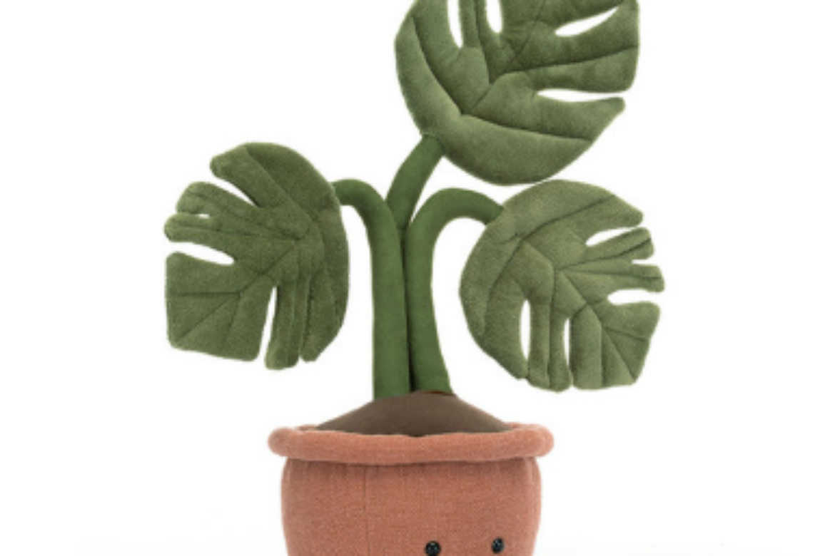 monstera plant plush jellycat