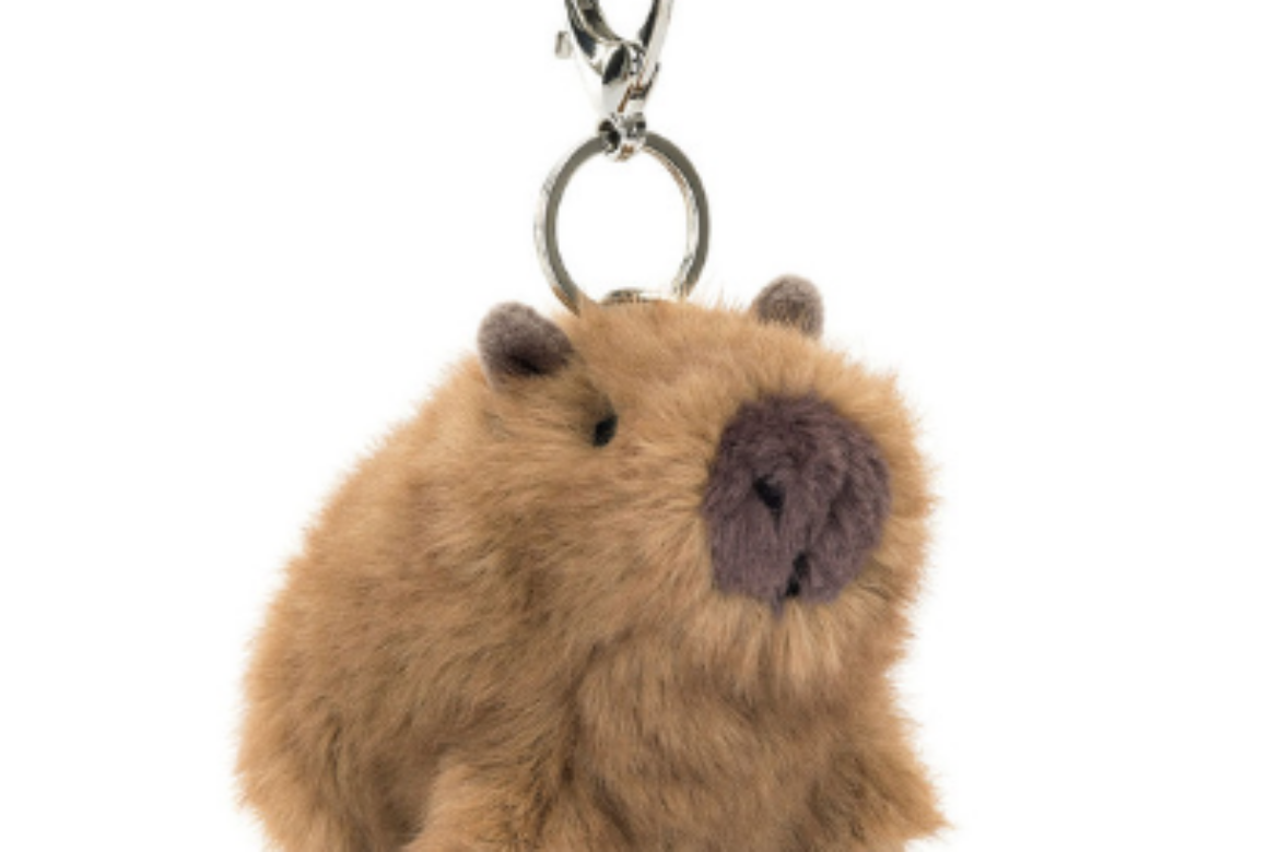 brown capybara plush bag charm