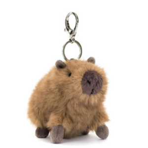 brown capybara plush bag charm