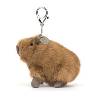 brown capybara plush bag charm from jellycat