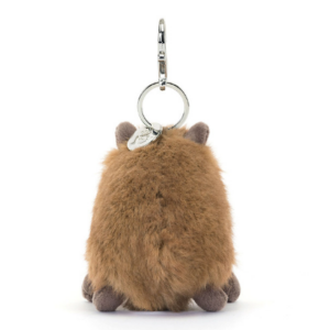 back of brown capybara plush bag charm