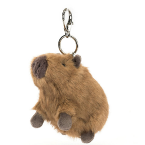 hanging bag charm of a brown capybara