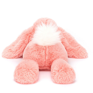 back of smudge apricot bunny rabbit plush