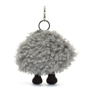 gray fluffy storm cloud plush bag charm keychain jellycat