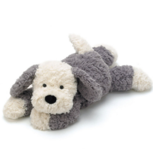 gray and white sheep dog plush from jellycat