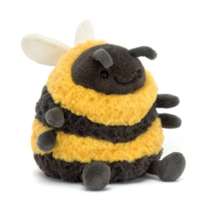 black and yellow bee plush from jellycat