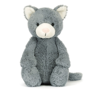 front of grey kitten plush from jellycat