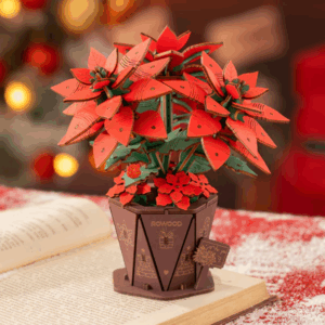 red poinsettia wood kit