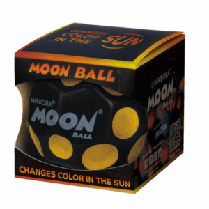 black box with black and yellow moon ball