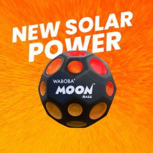 orange and black moon ball with new solar power on the background