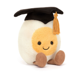 boiled egg plush with graduation cap