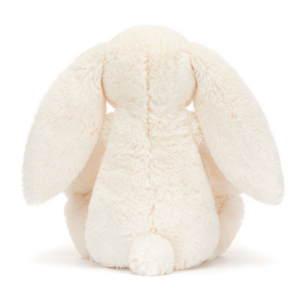 back side of cream colored bunny