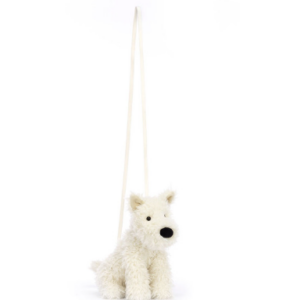 white plush scottie dog plush hanging